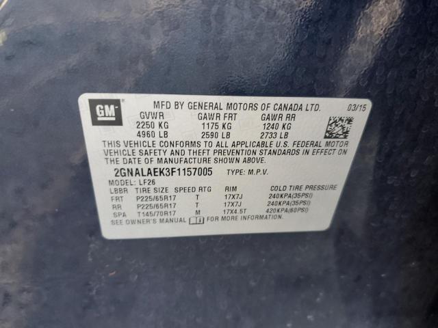 Photo 10 from auction – 2015 CHEVROLET EQUINOX LS with VIN 2GNALAEK3F1157005