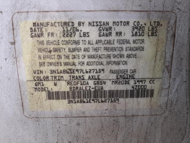 Photo 10 from auction – 2007 NISSAN SENTRA 2.0 with VIN 3N1AB61E97L627159