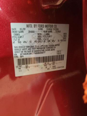 Photo 10 from auction – 2009 FORD EDGE SE with VIN 2FMDK36C79BB05477