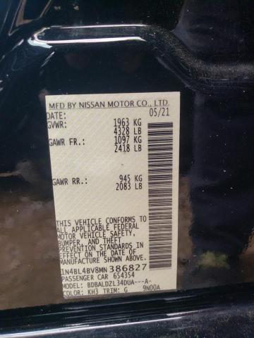 Photo 10 from auction – 2021 NISSAN ALTIMA S with VIN 1N4BL4BV8MN386827