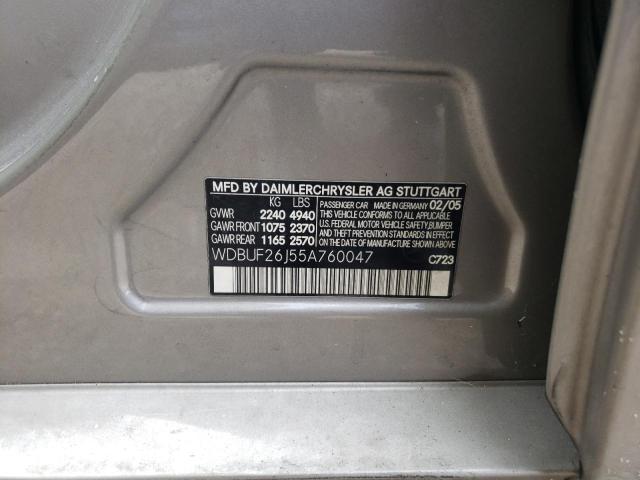 Photo 10 from auction – 2005 MERCEDES-BENZ E 320 CDI with VIN WDBUF26J55A760047