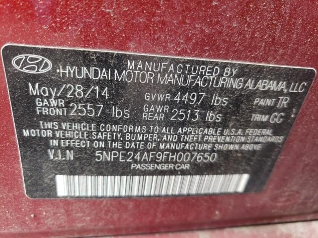 Photo 10 from auction – 2015 HYUNDAI SONATA SE with VIN 5NPE24AF9FH007650
