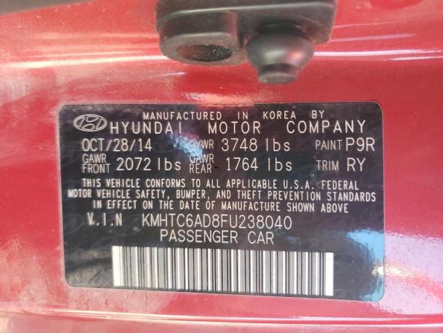 Photo 10 from auction – 2015 HYUNDAI VELOSTER with VIN KMHTC6AD8FU238040