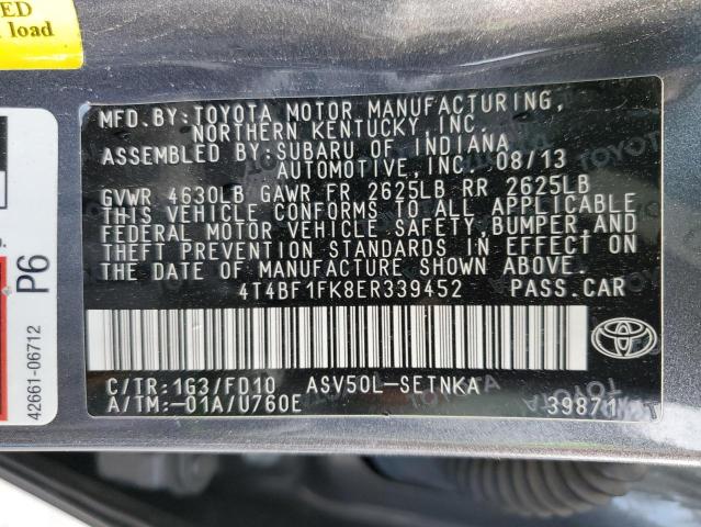 Photo 10 from auction – 2014 TOYOTA CAMRY L with VIN 4T4BF1FK8ER339452