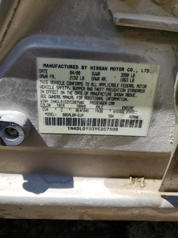 Photo 10 from auction – 2000 NISSAN ALTIMA XE with VIN 1N4DL01D3YC207508