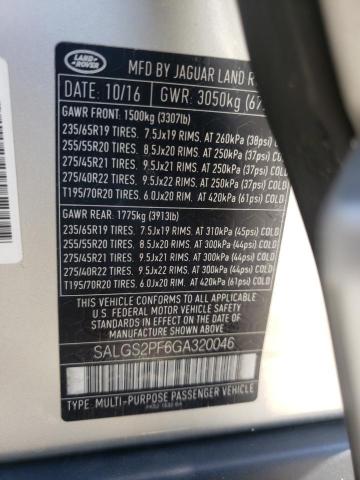 Photo 10 from auction – 2016 LAND ROVER RANGE ROVE with VIN SALGS2PF6GA320046