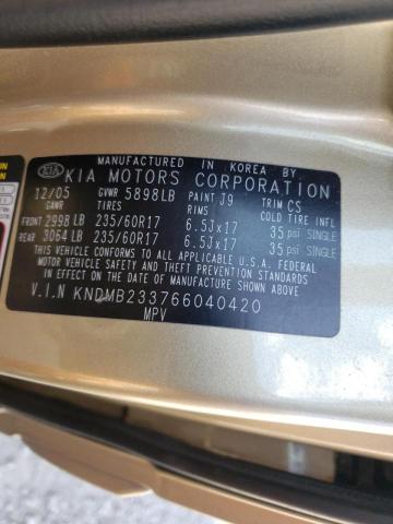 Photo 10 from auction – 2006 KIA SEDONA EX with VIN KNDMB233766040420