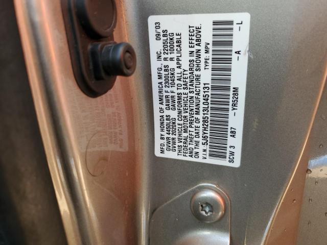 Photo 10 from auction – 2003 HONDA ELEMENT EX with VIN 5J6YH28513L045131