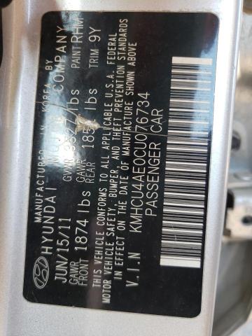 Photo 10 from auction – 2012 HYUNDAI ACCENT GLS with VIN KMHCU4AE0CU076734