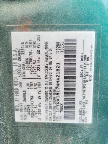 Photo 10 from auction – 1998 FORD F150 with VIN 1FTRX18L7WNA21821
