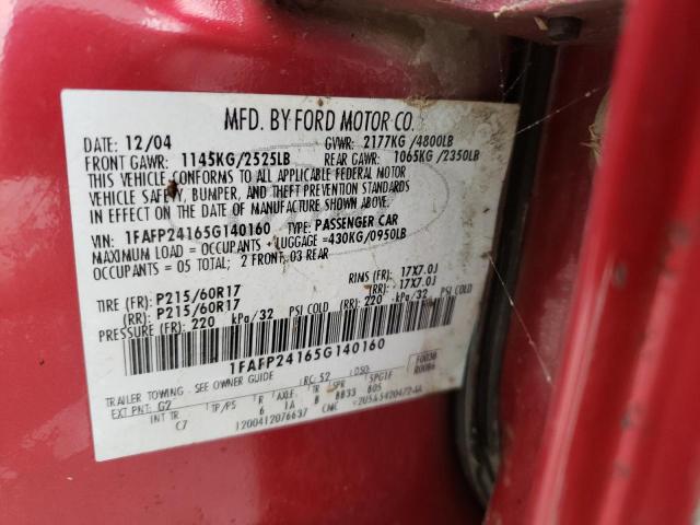 Photo 10 from auction – 2005 FORD FIVE HUNDR with VIN 1FAFP24165G140160