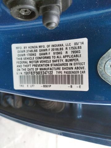 Photo 10 from auction – 2014 HONDA CIVIC LX with VIN 19XFB2F56EE247122