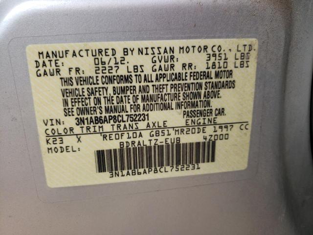 Photo 10 from auction – 2012 NISSAN SENTRA 2.0 with VIN 3N1AB6AP8CL752231