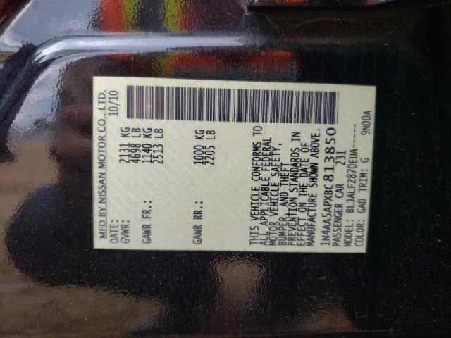 Photo 10 from auction – 2011 NISSAN MAXIMA S with VIN 1N4AA5APXBC813850