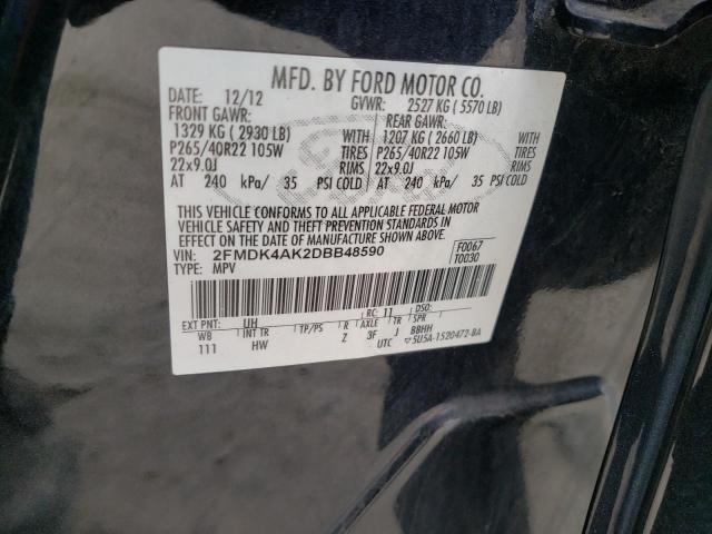 Photo 10 from auction – 2013 FORD EDGE SPORT with VIN 2FMDK4AK2DBB48590