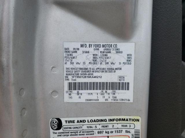 Photo 10 from auction – 2009 FORD F150 SUPER with VIN 1FTRW12819KA46212