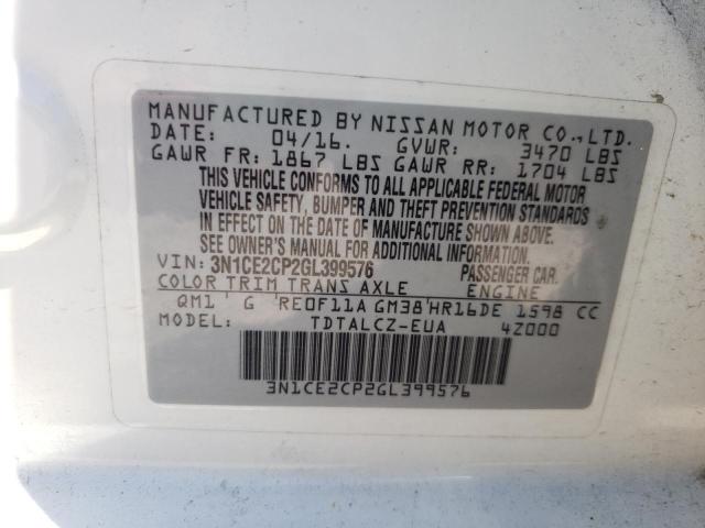 Photo 10 from auction – 2016 NISSAN VERSA NOTE with VIN 3N1CE2CP2GL399576