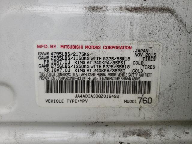 Photo 10 from auction – 2016 MITSUBISHI OUTLANDER with VIN JA4AD3A30GZ016492