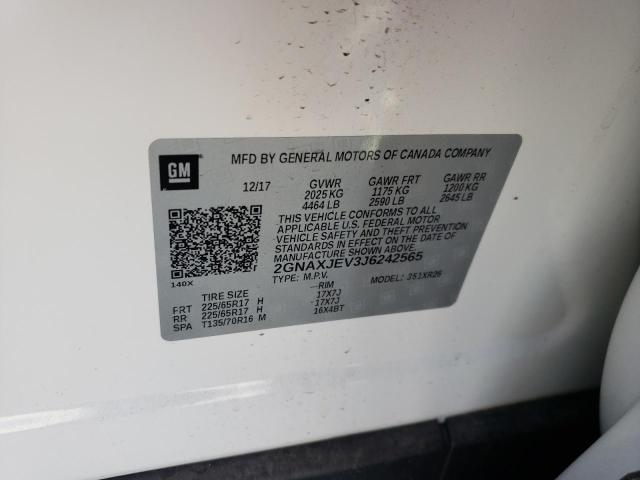 Photo 10 from auction – 2018 CHEVROLET EQUINOX LT with VIN 2GNAXJEV3J6242565