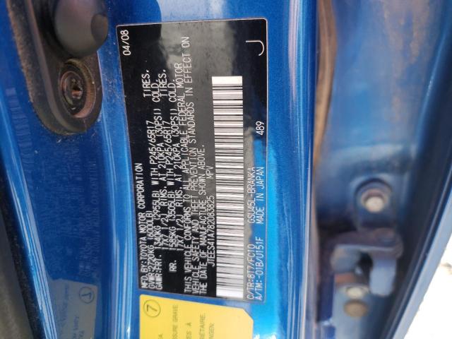 Photo 10 from auction – 2008 TOYOTA HIGHLANDER with VIN JTEES41A782083825