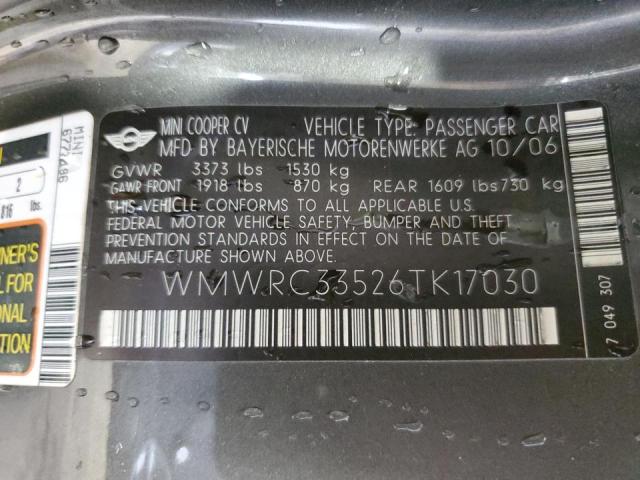 Photo 10 from auction – 2006 MINI COOPER with VIN WMWRC33526TK17030