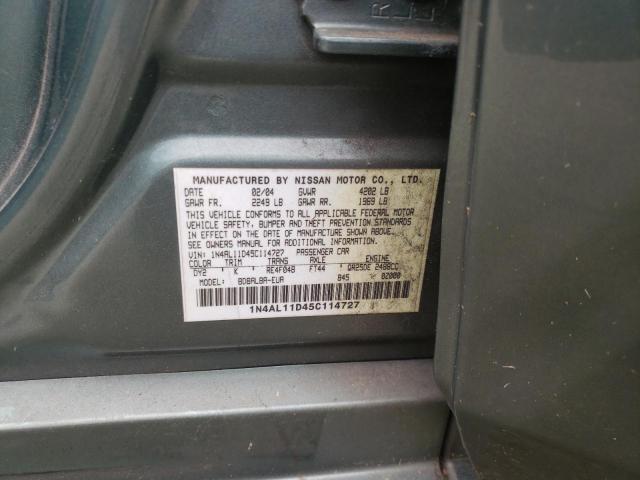 Photo 10 from auction – 2005 NISSAN ALTIMA S with VIN 1N4AL11D45C114727