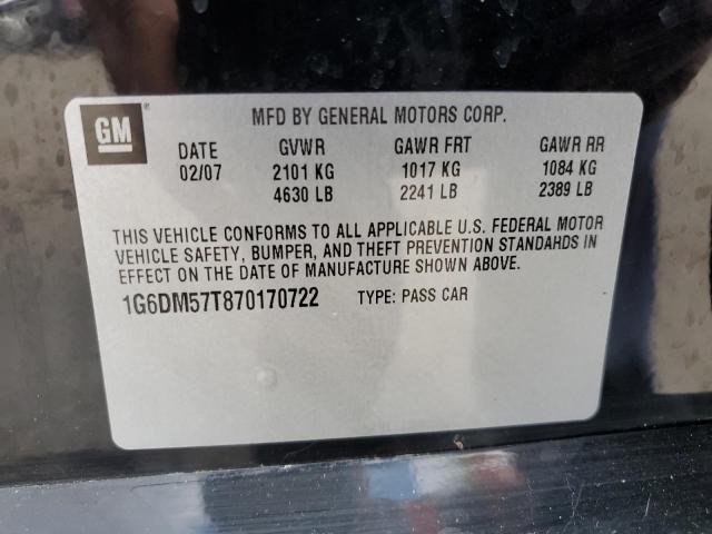 Photo 10 from auction – 2007 CADILLAC CTS with VIN 1G6DM57T870170722
