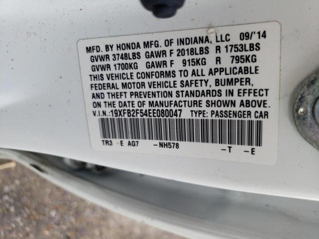 Photo 10 from auction – 2014 HONDA CIVIC LX with VIN 19XFB2F54EE080047
