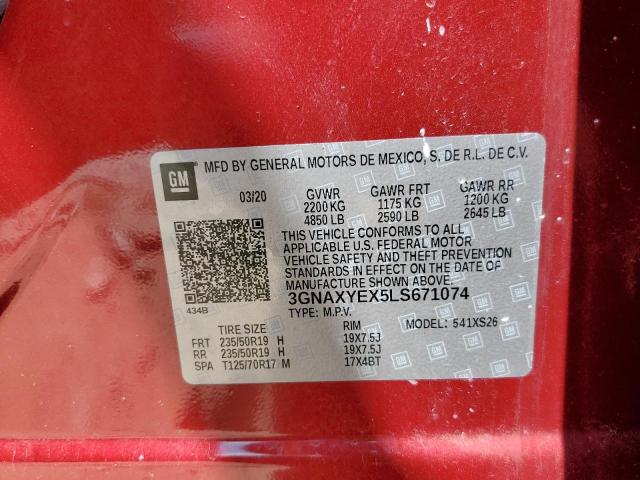 Photo 10 from auction – 2020 CHEVROLET EQUINOX PR with VIN 3GNAXYEX5LS671074