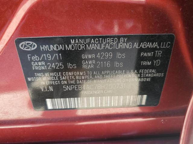 Photo 10 from auction – 2011 HYUNDAI SONATA GLS with VIN 5NPEB4AC7BH250731