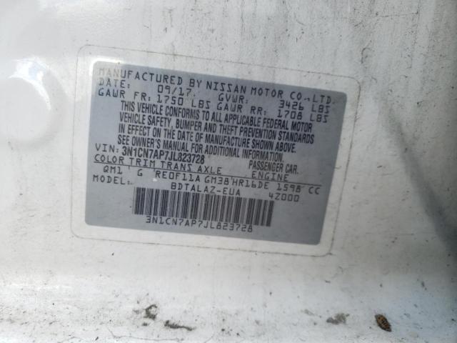 Photo 10 from auction – 2018 NISSAN VERSA S with VIN 3N1CN7AP7JL823728