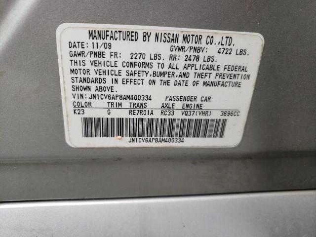 Photo 10 from auction – 2010 INFINITI G37 BASE with VIN JN1CV6AP8AM400334