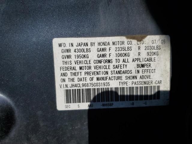 Photo 10 from auction – 2005 ACURA TSX with VIN JH4CL96875C031935