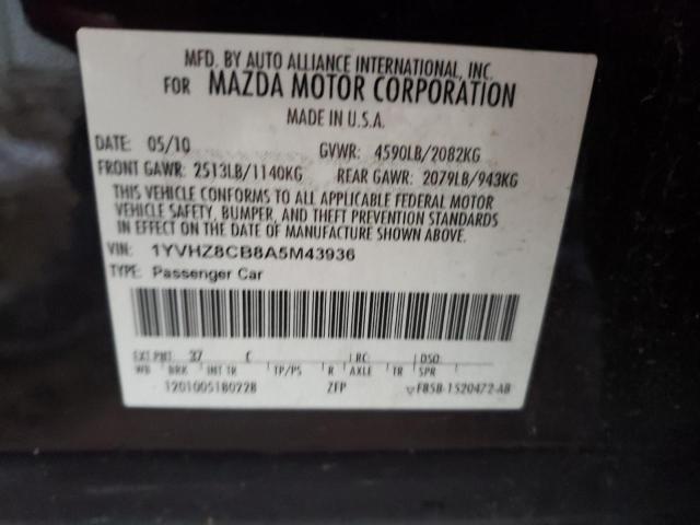 Photo 10 from auction – 2010 MAZDA 6 S with VIN 1YVHZ8CB8A5M43936