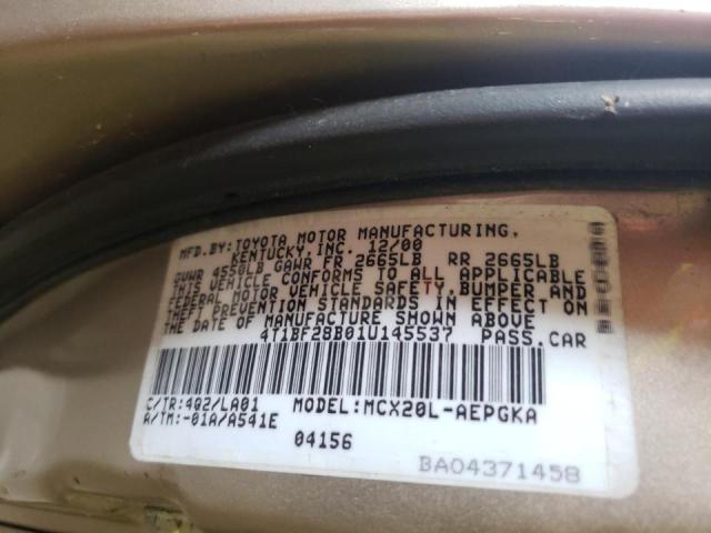 Photo 10 from auction – 2001 TOYOTA AVALON XL with VIN 4T1BF28B01U145537