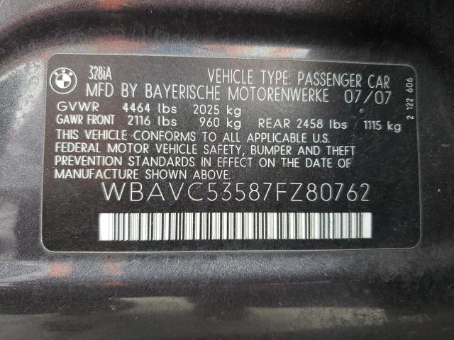 Photo 10 from auction – 2007 BMW 328 I SULE with VIN WBAVC53587FZ80762
