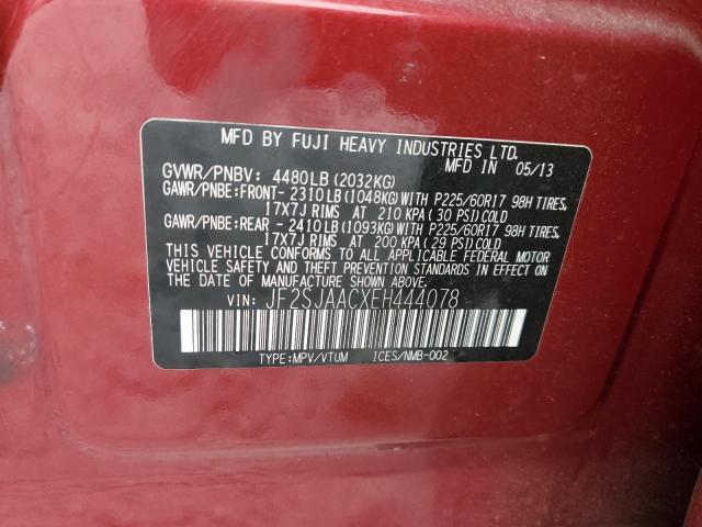 Photo 10 from auction – 2014 SUBARU FORESTER 2 with VIN JF2SJAACXEH444078