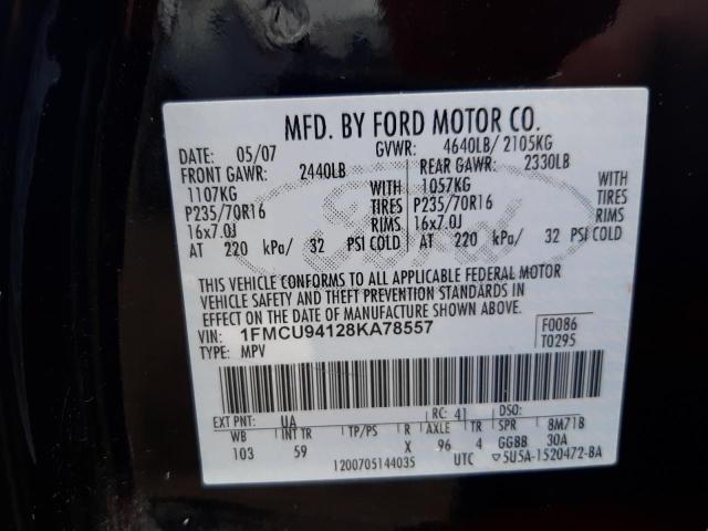 Photo 10 from auction – 2008 FORD ESCAPE LIM with VIN 1FMCU94128KA78557