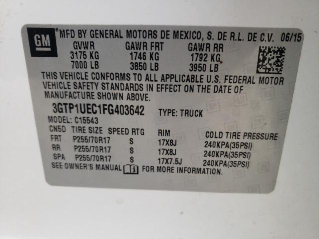 Photo 10 from auction – 2015 GMC SIERRA C15 with VIN 3GTP1UEC1FG403642