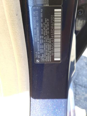 Photo 10 from auction – 2003 BMW 745 I with VIN WBAGL63453DP67201