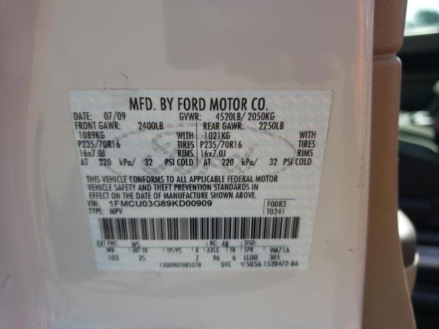 Photo 10 from auction – 2009 FORD ESCAPE XLT with VIN 1FMCU03G89KD00909