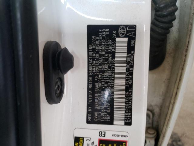 Photo 10 from auction – 2010 TOYOTA COROLLA BA with VIN 2T1BU4EEXAC273365