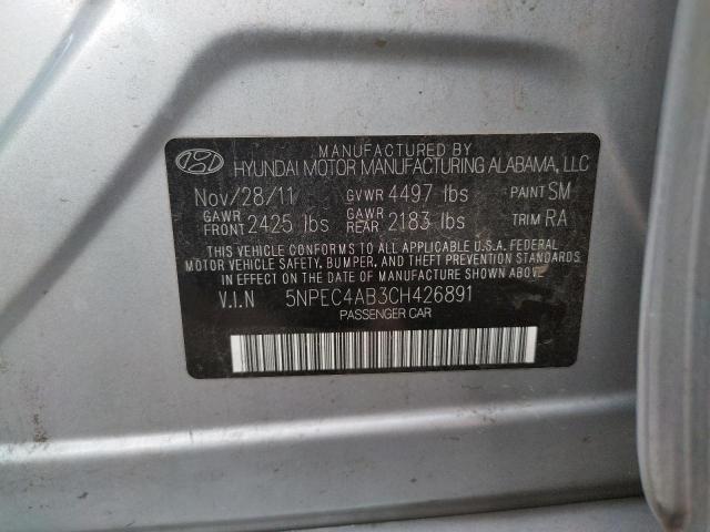 Photo 10 from auction – 2012 HYUNDAI SONATA SE with VIN 5NPEC4AB3CH426891