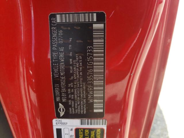 Photo 10 from auction – 2006 MINI COOPER with VIN WMWRF33576TG15733