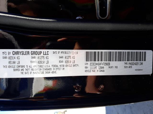 Photo 10 from auction – 2015 DODGE CHARGER SX with VIN 2C3CDXHGXFH729028