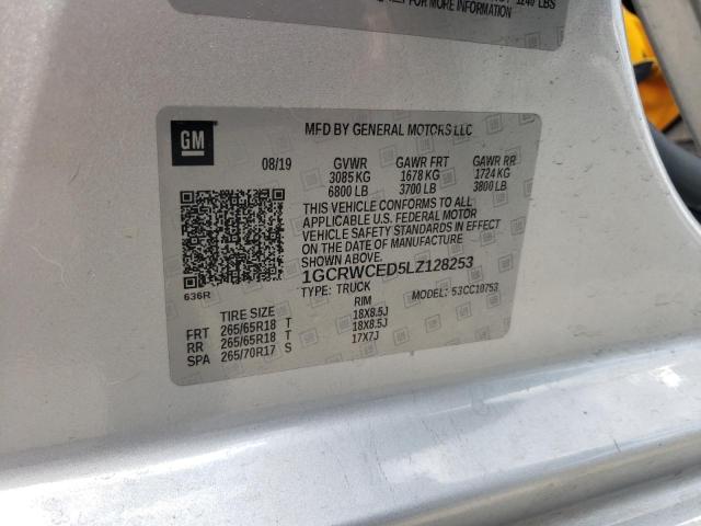 Photo 10 from auction – 2020 CHEVROLET SILVERADO with VIN 1GCRWCED5LZ128253