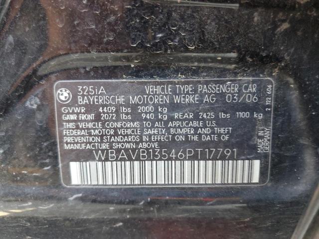 Photo 10 from auction – 2006 BMW 325 I with VIN WBAVB13546PT17791