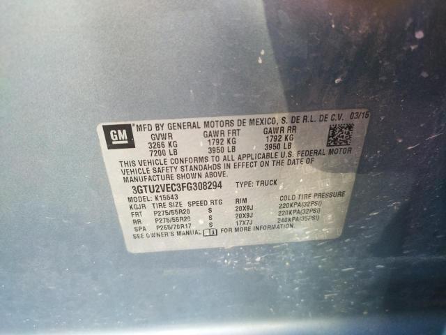 Photo 10 from auction – 2015 GMC SIERRA K15 with VIN 3GTU2VEC3FG308294