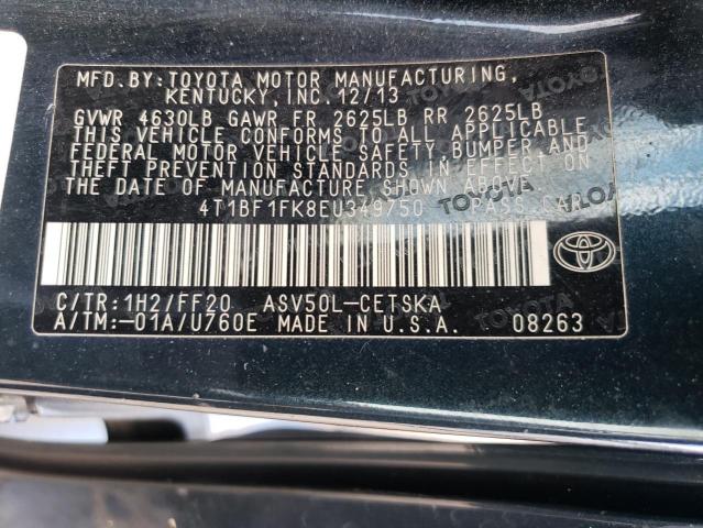 Photo 10 from auction – 2014 TOYOTA CAMRY L with VIN 4T1BF1FK8EU349750