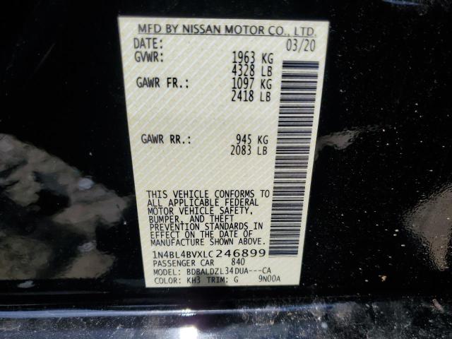 Photo 10 from auction – 2020 NISSAN ALTIMA S with VIN 1N4BL4BVXLC246899